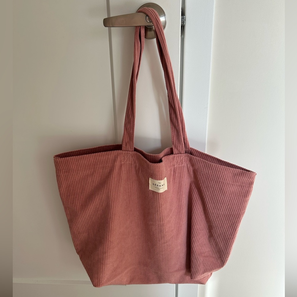 Pink Corduroy Sezane Tote